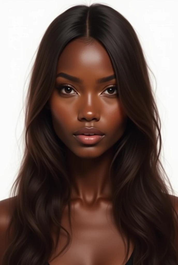 Interpretation of the human female form, Beautiful glowing skin, long, Black flowing hair, Modern visual concept art, Inspired by Enoch Boles, John Simmons, ArtGerm, Trending on ArtStation, intricate detailes, 4k 3D concept art, High resolution, masutepiece,Looks Back,