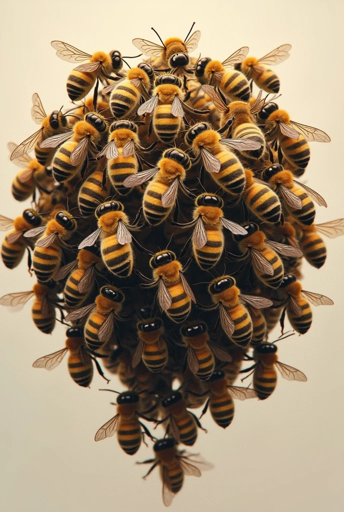 Tattoo of realistic swarm of bees ball