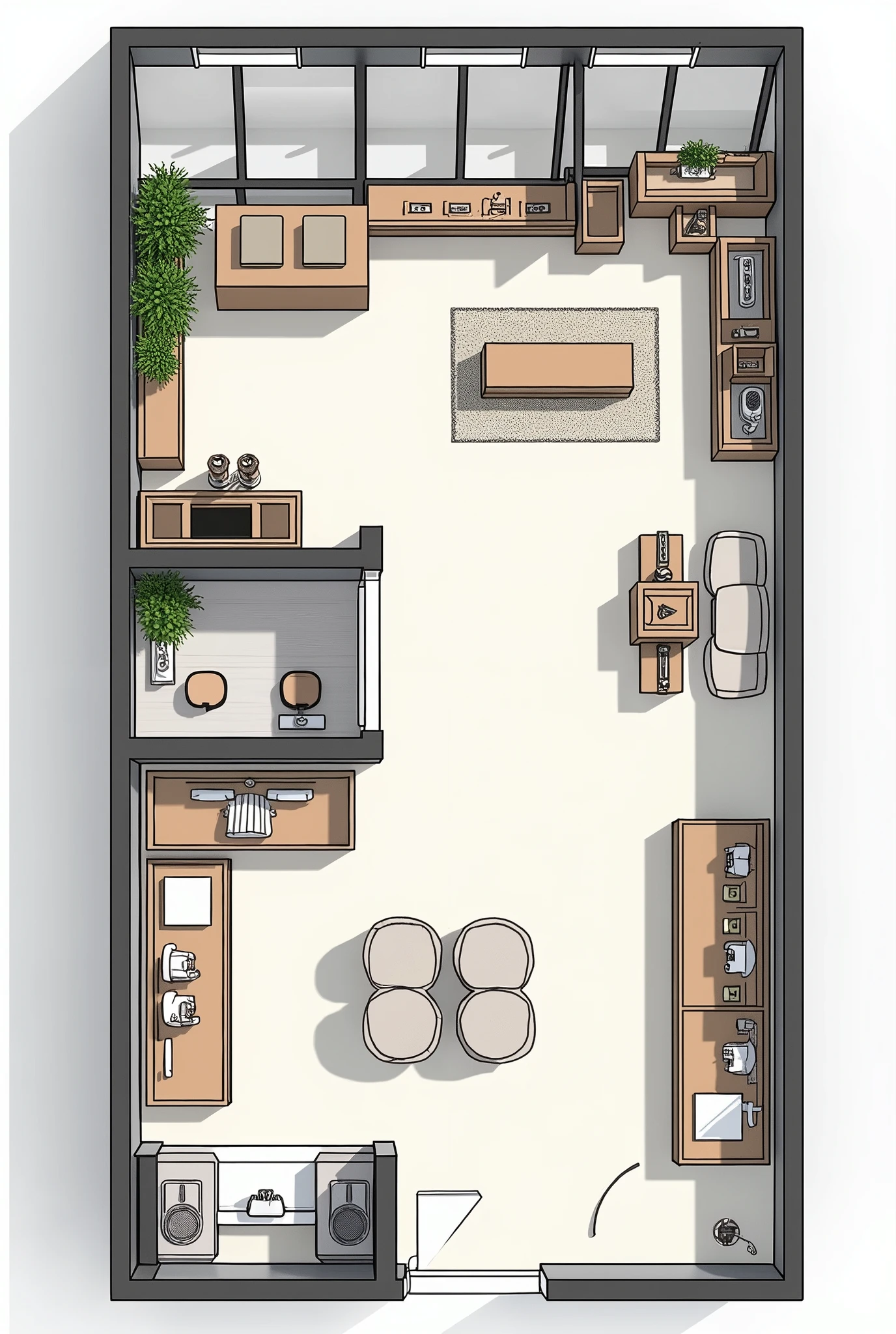create a floor plan for a store following the measurements below ? 5,30 x 4,40 x 4,25 x 4,65