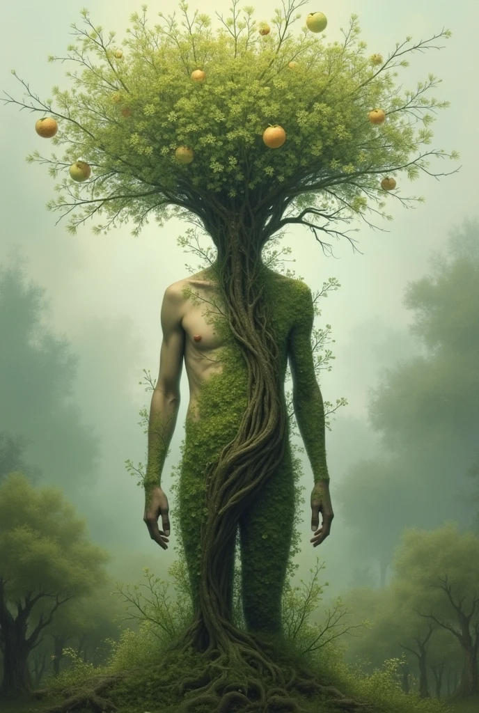 Human with tree inside
