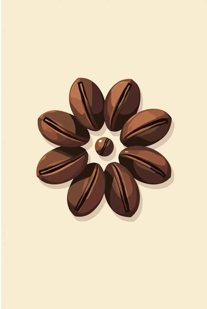 flower made with minimalist coffee beans for a logo