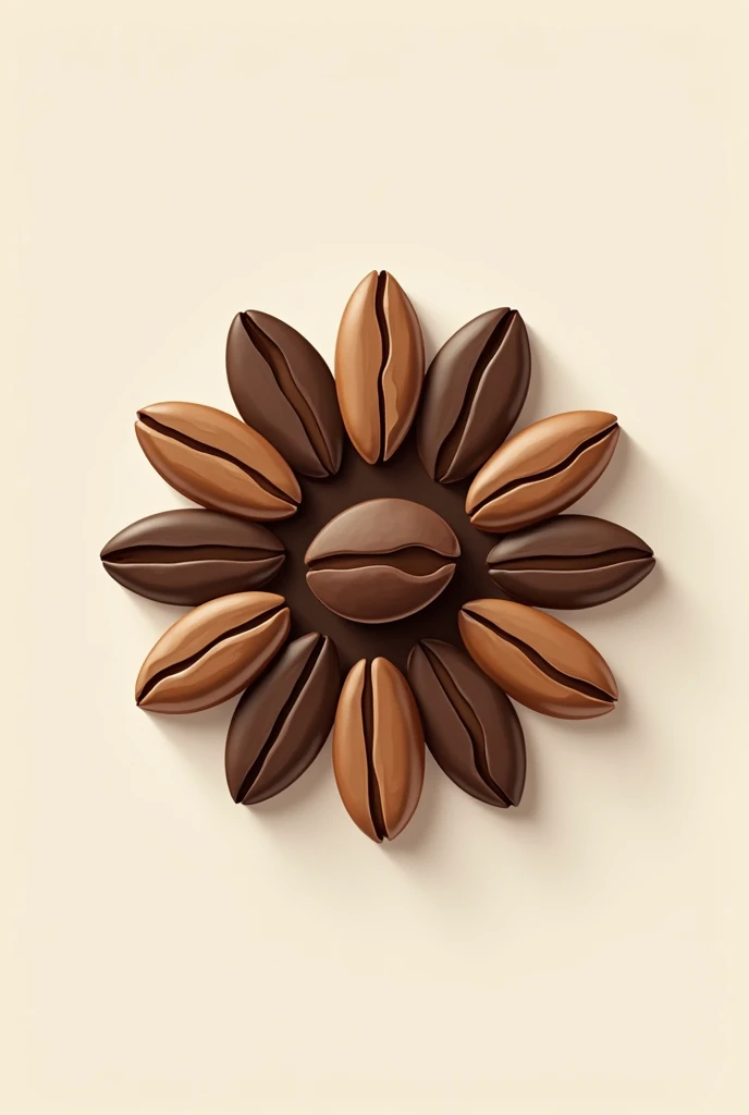  flower made with minimalist coffee beans for a logo