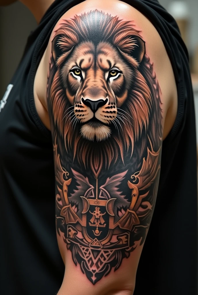 Lion of Judah tattoo on skin

