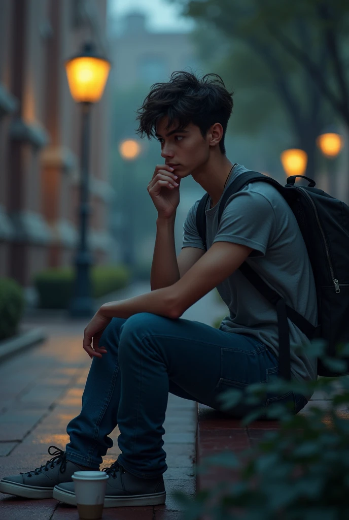 Uni student unaware about future and lost in deep thoughts
