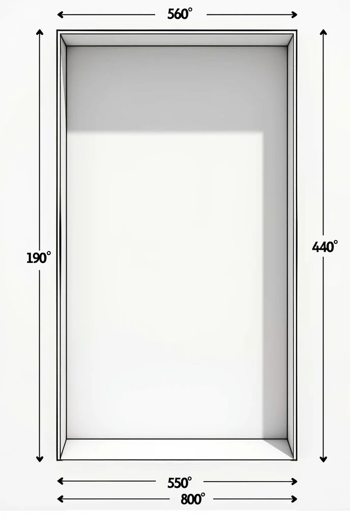 create a floor plan for a store following the measurements below ? back wall with 5,30m long, left side wall with 4,40m,  only the measurements without 3d objects 

