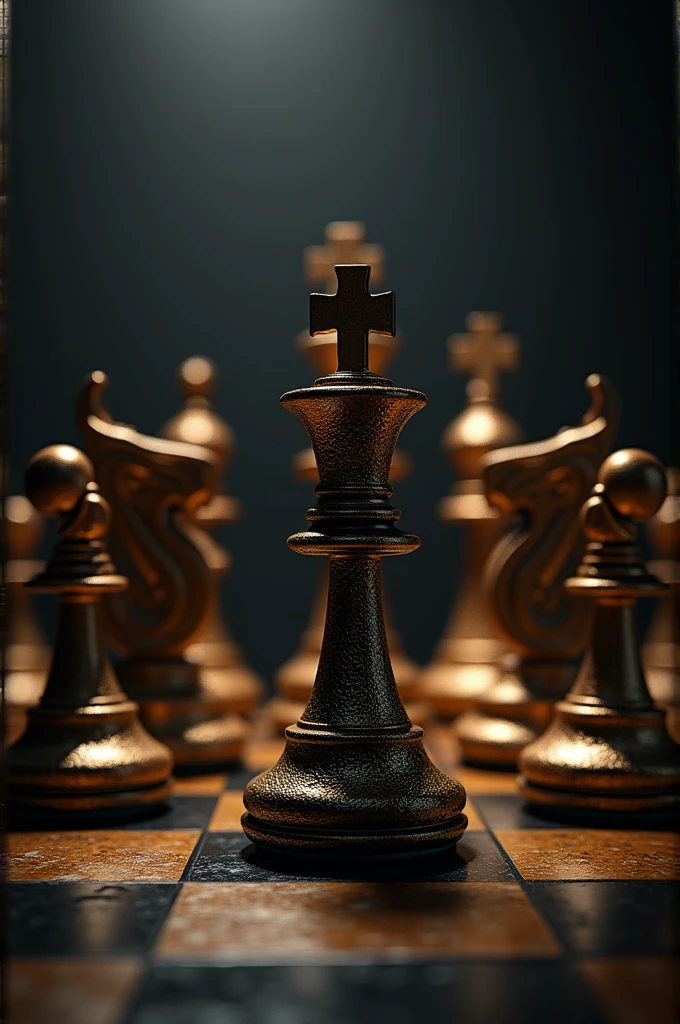 Chess image black and gold