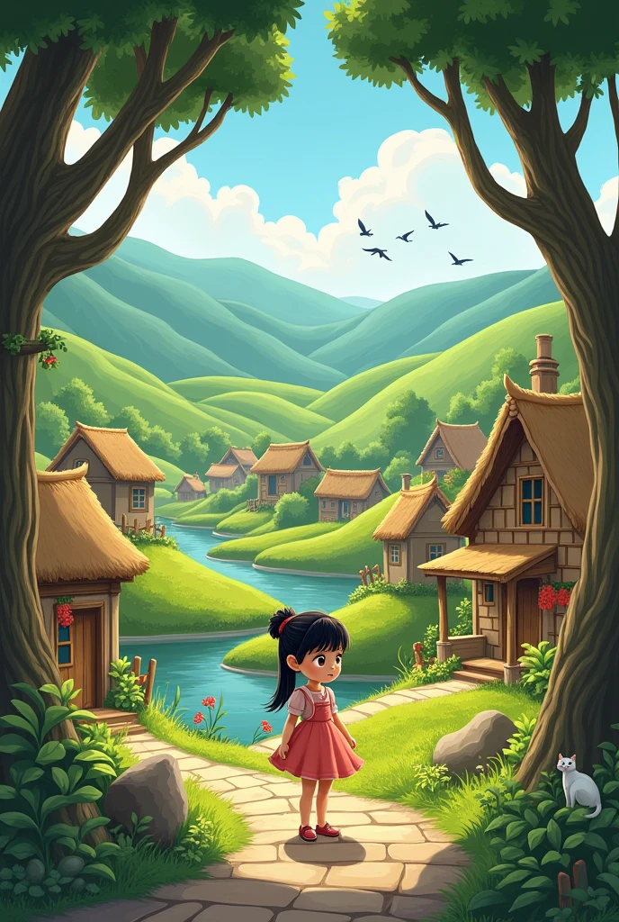 Once upon a time, in a small village nestled between lush green hills, there lived a young girl named Aye Aye.