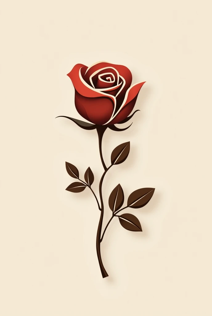 Rose made with minimalist coffee beans for a more minimalist logo