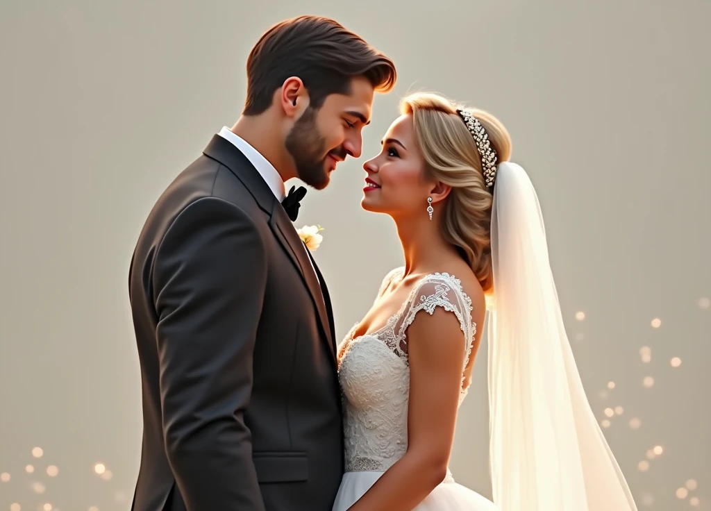 The bride is slightly black.