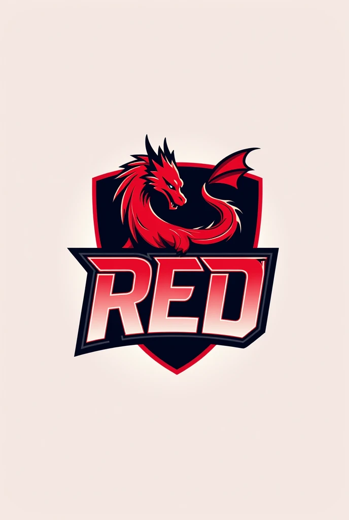 Simple red dragon on top of the name RED E-SPORTS being a gaming team logo