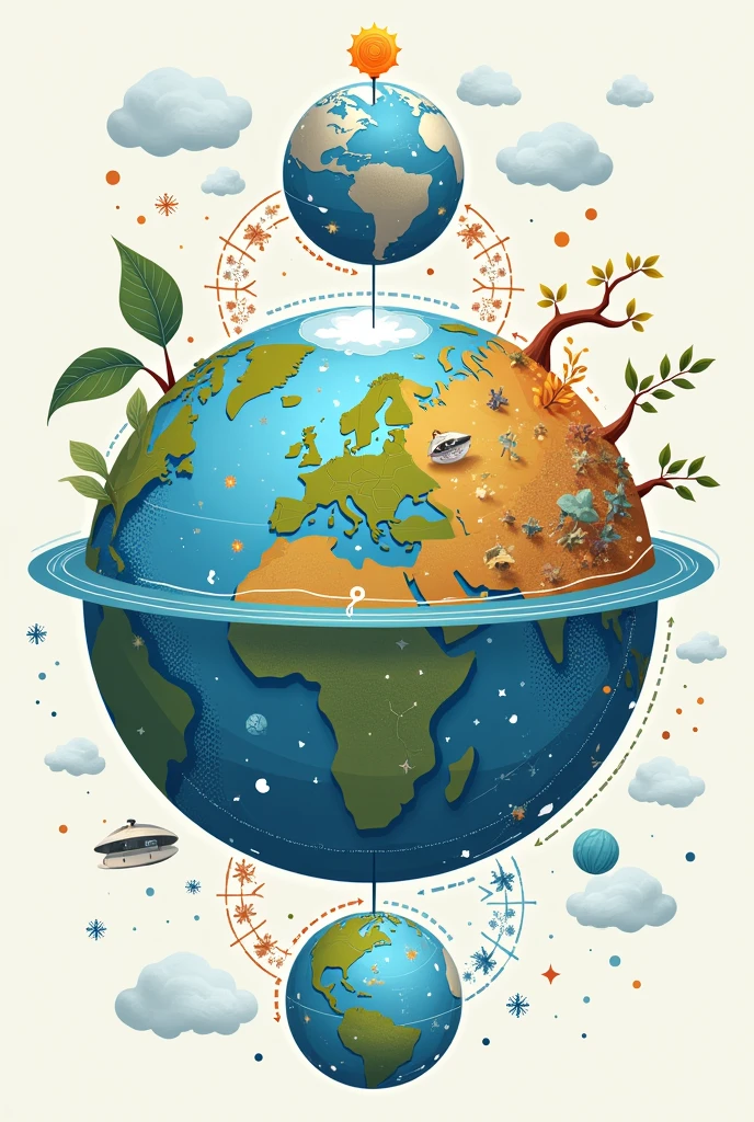 Show a diagram that shows how these 4 subsystems (Lithosphere, Hydrosphere, Atmosphere, and Biosphere) interact with each other to provide life on earth.