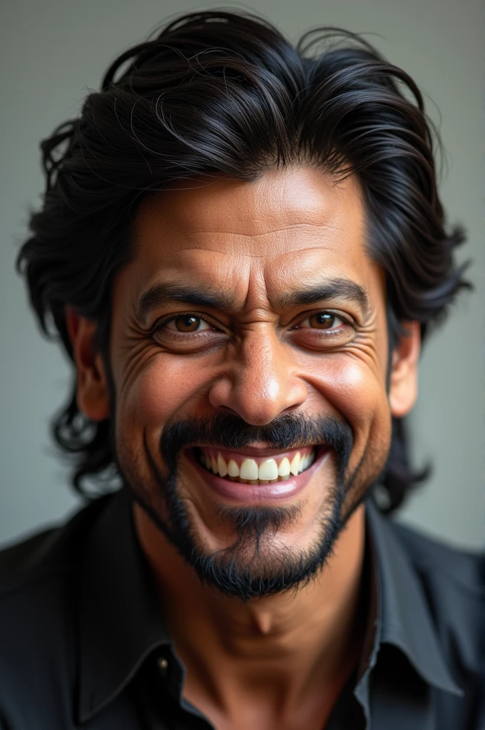 I want some pictures that looks like shahrukh khan and is in happy mode and also in tense mode.
