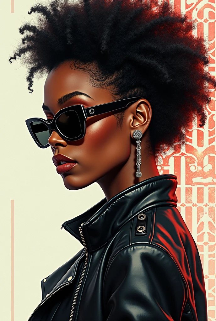 painting of a woman with sunglasses and a leather jacket, lois van rossdraws, ross tran style, moebius + loish + wlop, rossdraws | afrofuturism, rossdraws 2. 0, by Ross Tran, in the style of ross tran, rossdraws 1. 0, rossdraws global illumination, style ivan talavera and artgerm