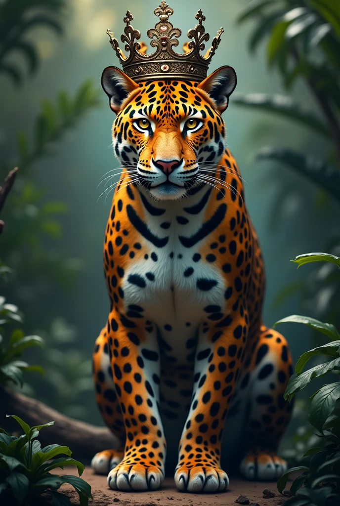 A jaguar with a crown