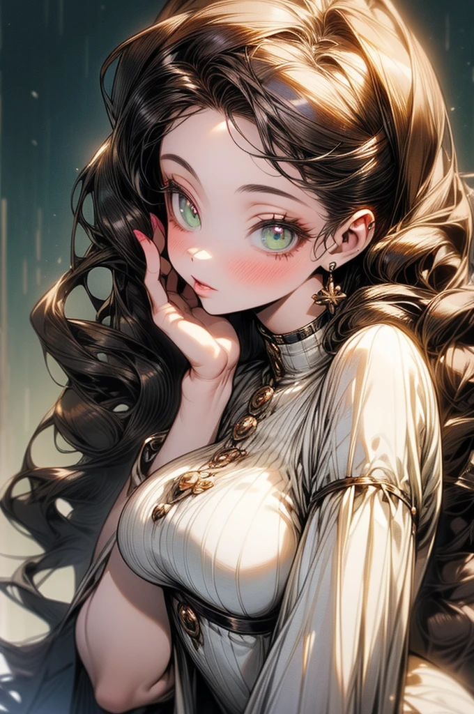highest quality, ultra high resolution, super detailed, gorgeous, masterpiece, best quality, high resolution finely detailed, extremely beautiful, distinct image, ((identical twins)), cotton button front ribbed lounge romper, ((best quality)) ((best quality)), ((masterpiece)), (detailed), 4k image, anime style, beautiful and seductive young girls, teenage girls, fair white skin, oval shaped face, seductive and sharp facial features, astonishing sex appeal, curly hazel-brown hair, slim, curvy body, green eyes, full lips, medium height, large breasts,