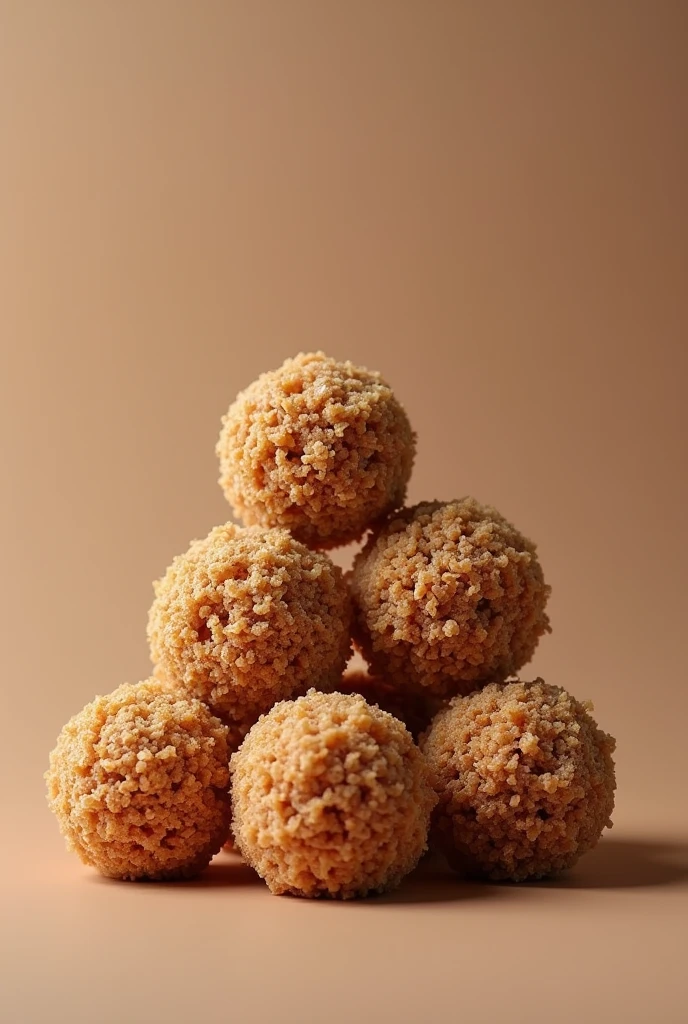 create an image of a brown cereal like cochayuyo but in balls like milo cereal