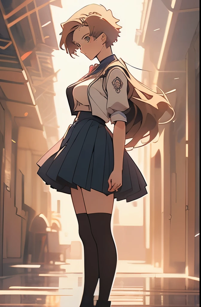 (1 girl: 1.3), (anime boy: 1.3), (standing together: 1.3), (big eyes: 1.2), splash art anime Lolita, blonde anime girl with long hair, (brunette anime boy with short hair: 1.5), smooth anime CG art, animation art wallpaper 8k, 4k comic wallpaper, (big boobs: 1.3), (big boobs: 1.3), (in school uniform: 1.3)