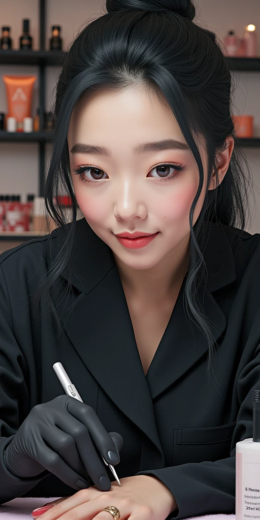 Manicurist working