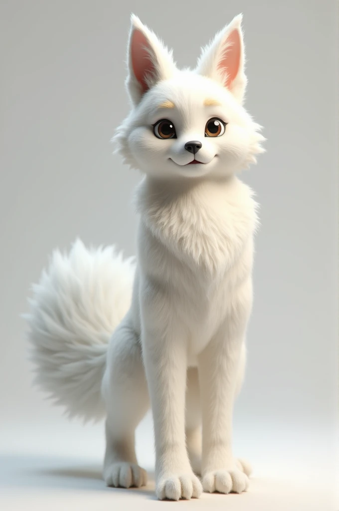 Chica Perra Blanca Furry