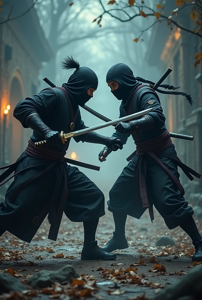 War of enemies ninjas face to face