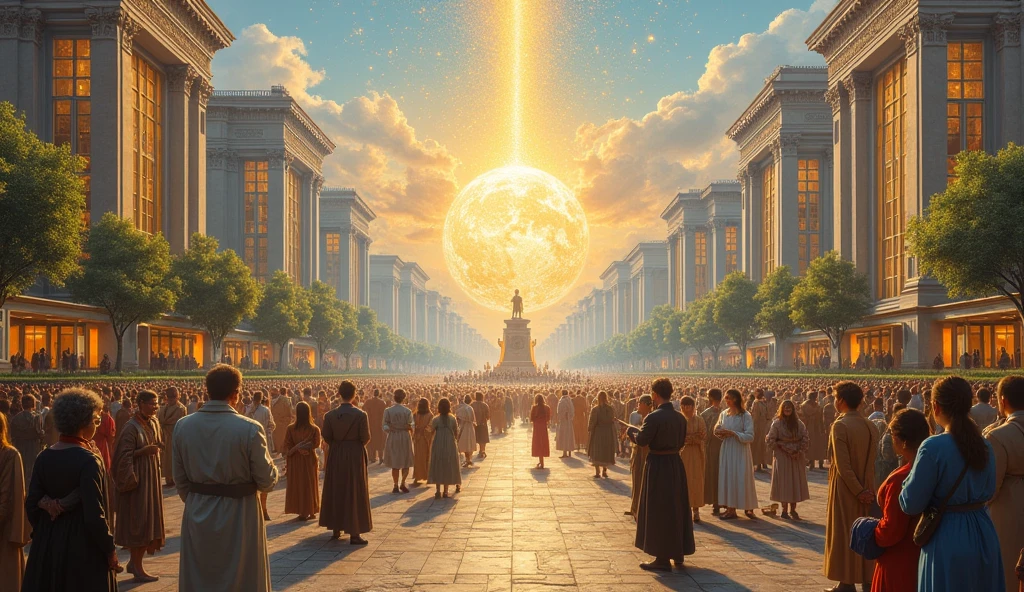 oil painting, enlightened society