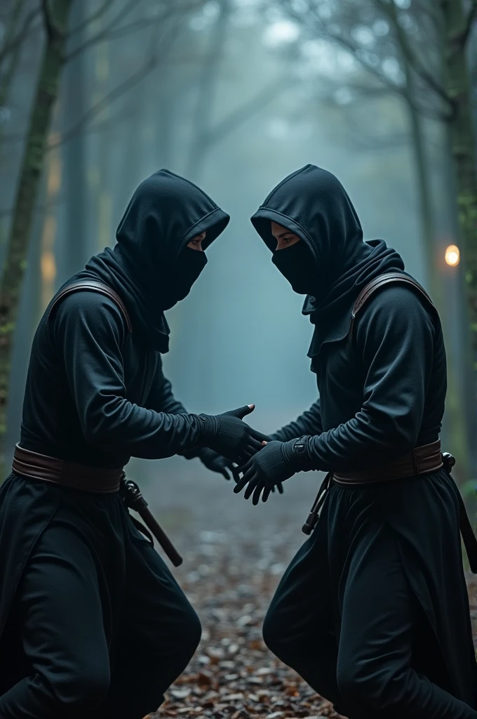 Ninja fight face to face