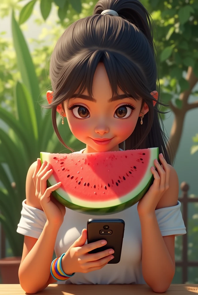 Eat watermelon live phone