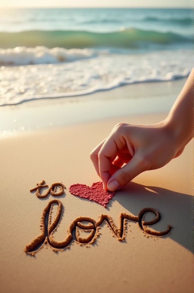 A hand writing on the sea sand saying "Bruce my love there is more to come than what you're expecting, I love you so much💞