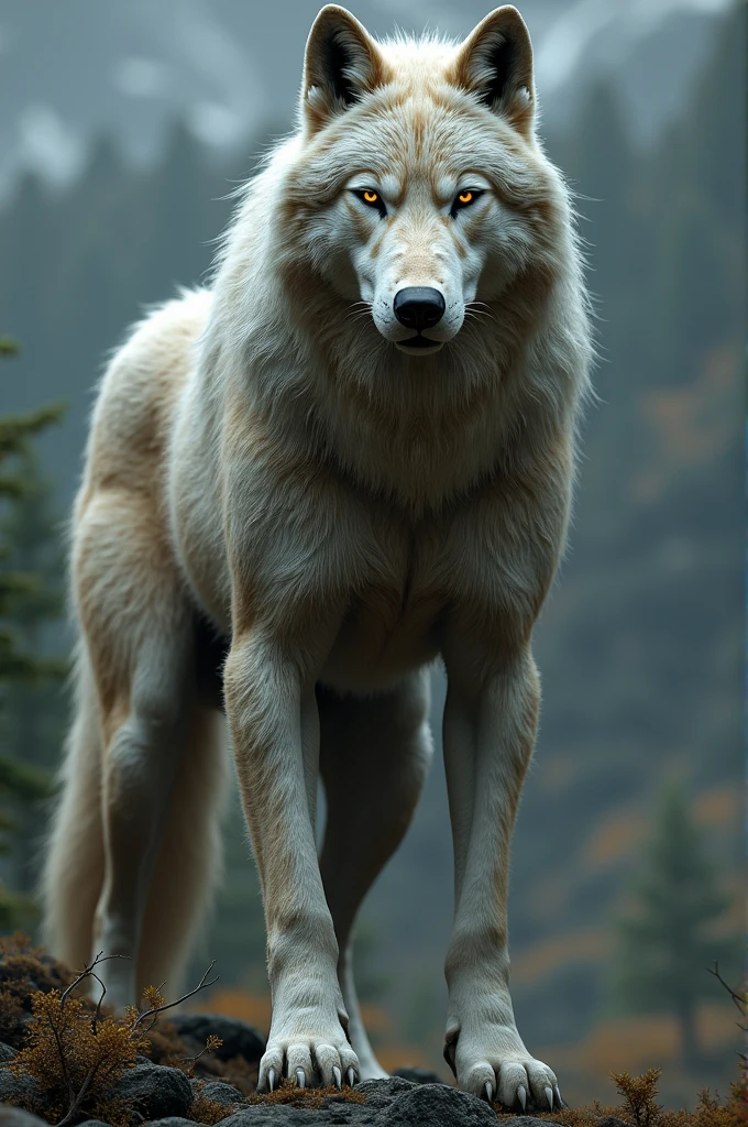 naked wolf showing full body