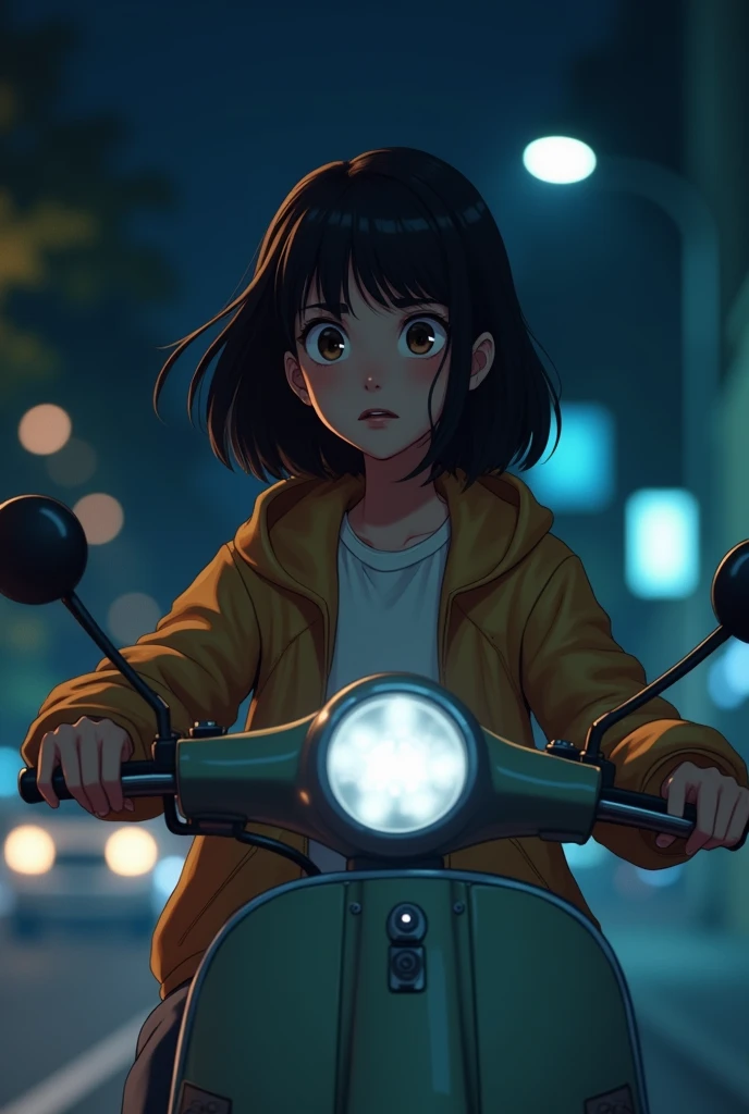 Girl going in scooty night back girl in confused