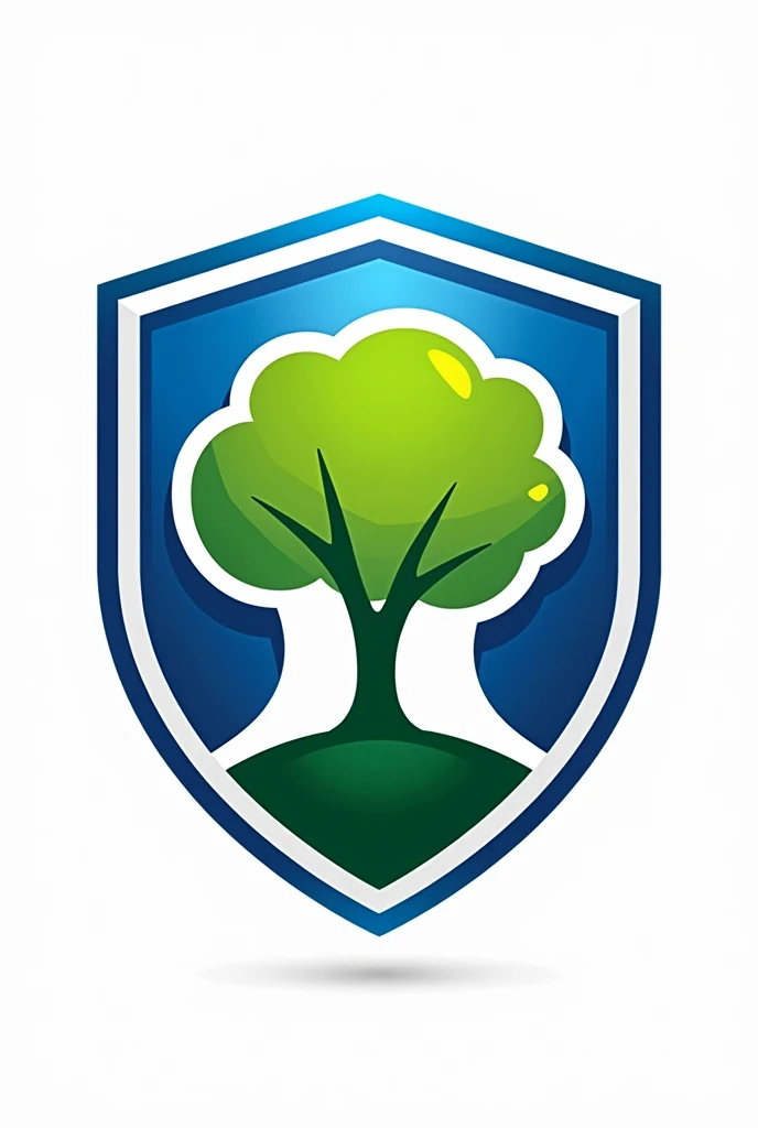 create a Brazilian team football shield in lime tree with the colors white, blue and green