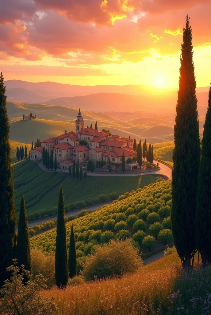 Tuscany in the evening