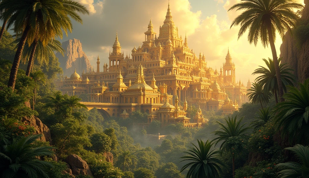 Golden city in the middle of jungle