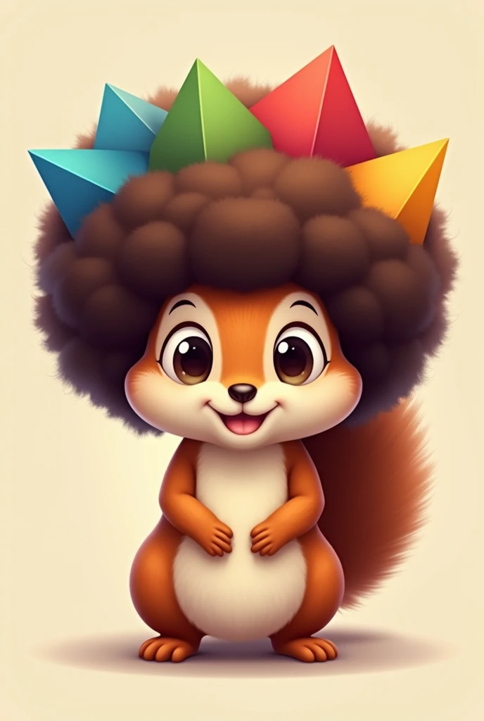 generates a squirrel with a windows emoji style afro hair
