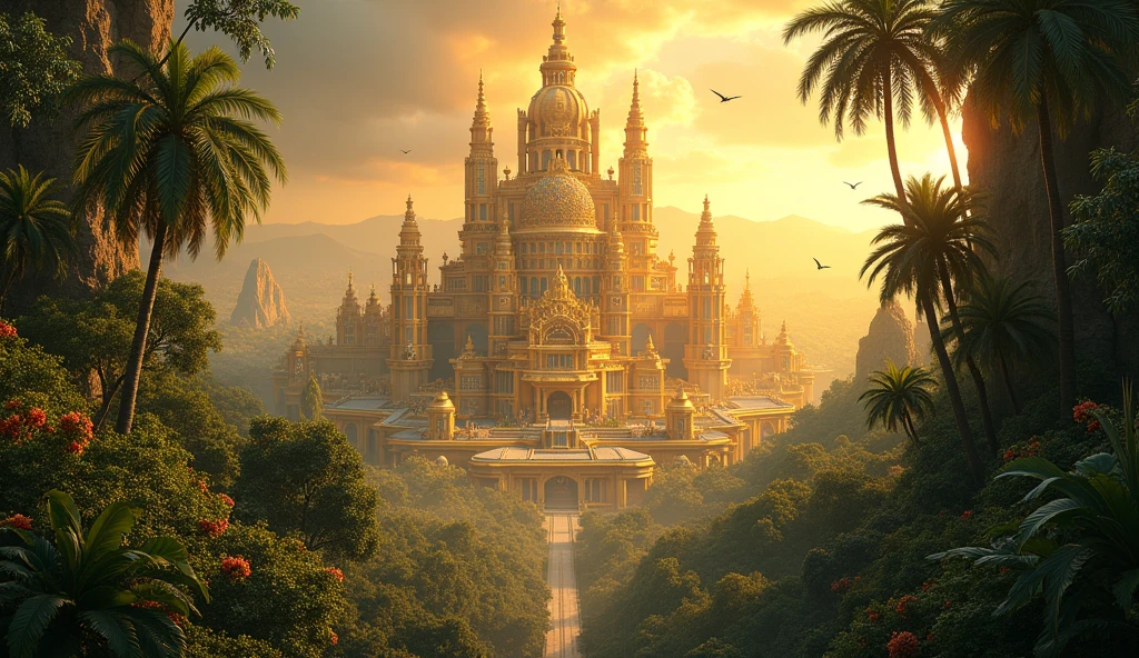 Golden city in the middle of jungle