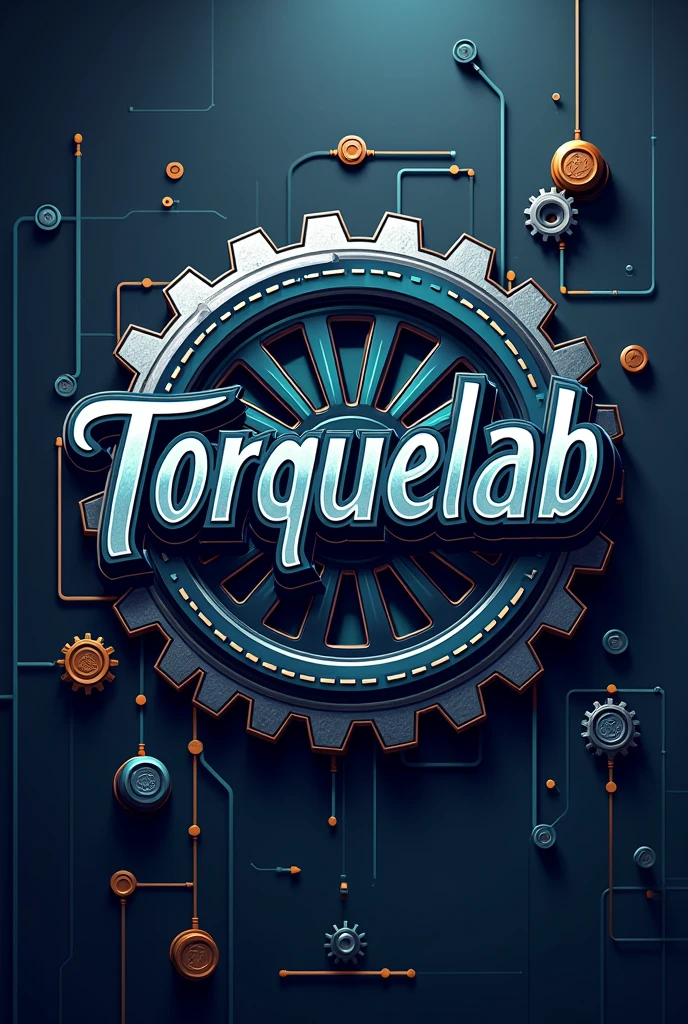 Create an illustration for my company troquelab , It is a diesel engine maintenance optimization company. Please add the torquelab logo. Use something more designed. Add more designs to the letters.