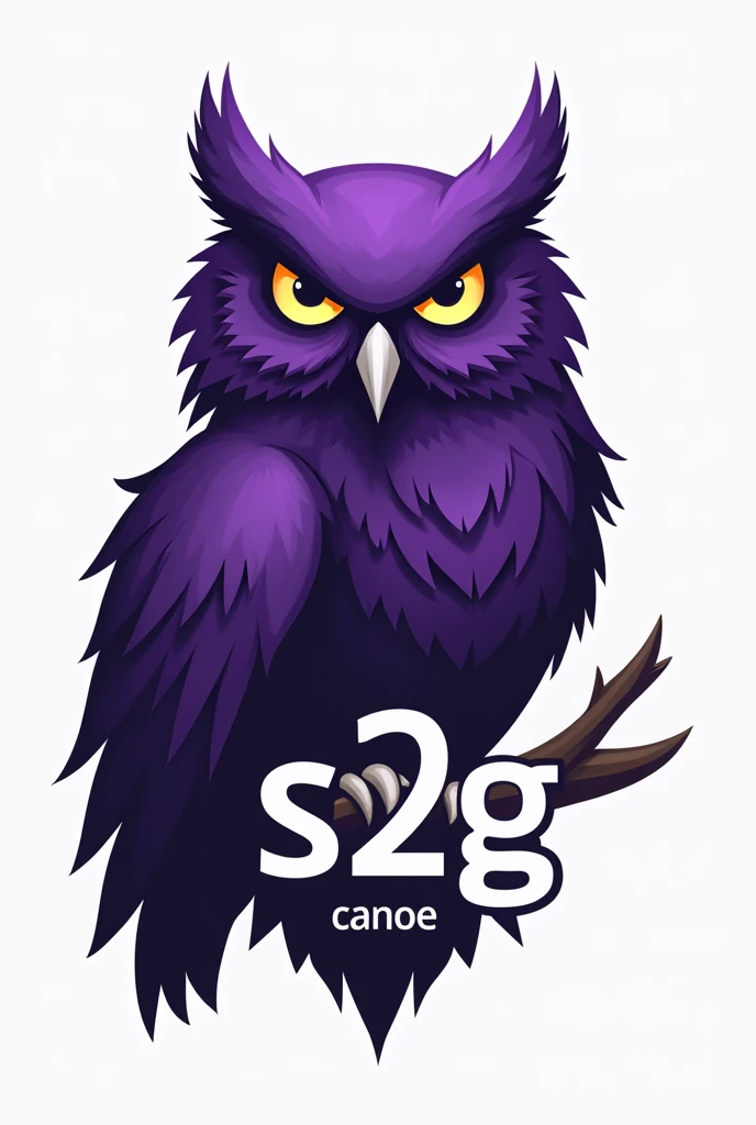I WANT TO CREATE A LOGO WITH A PURPLE LARGE MALE OWL AND SAY S2G ON IT AND CANOE UNDER IT