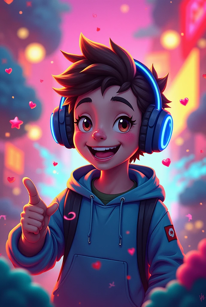 profile banner with some bright colors and fun shapes, for a gamer who has the ability to be enjoyable to those who see it