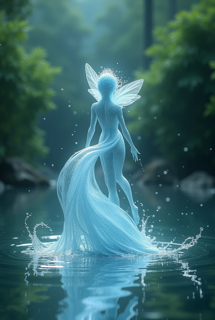 Water sprite emerging from water.