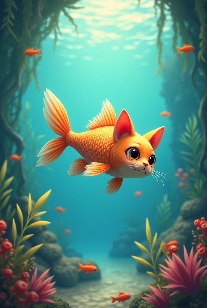Add a cat fish and water