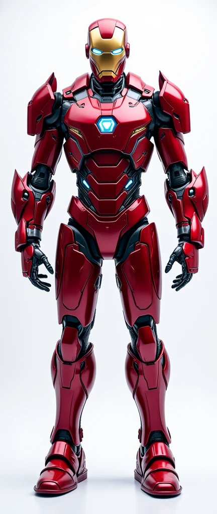 Help me generate an AI game art application analysis,Similar to long PDF,Portfolio format,Don't need too many colors,Be formal, marvel's warmachine armored, The combination of Huawei's red and technological blue,White background,Need to include typographic elements,Design elements, etc.,Novel board style,Reference dribbble,Behance and other creative websites。