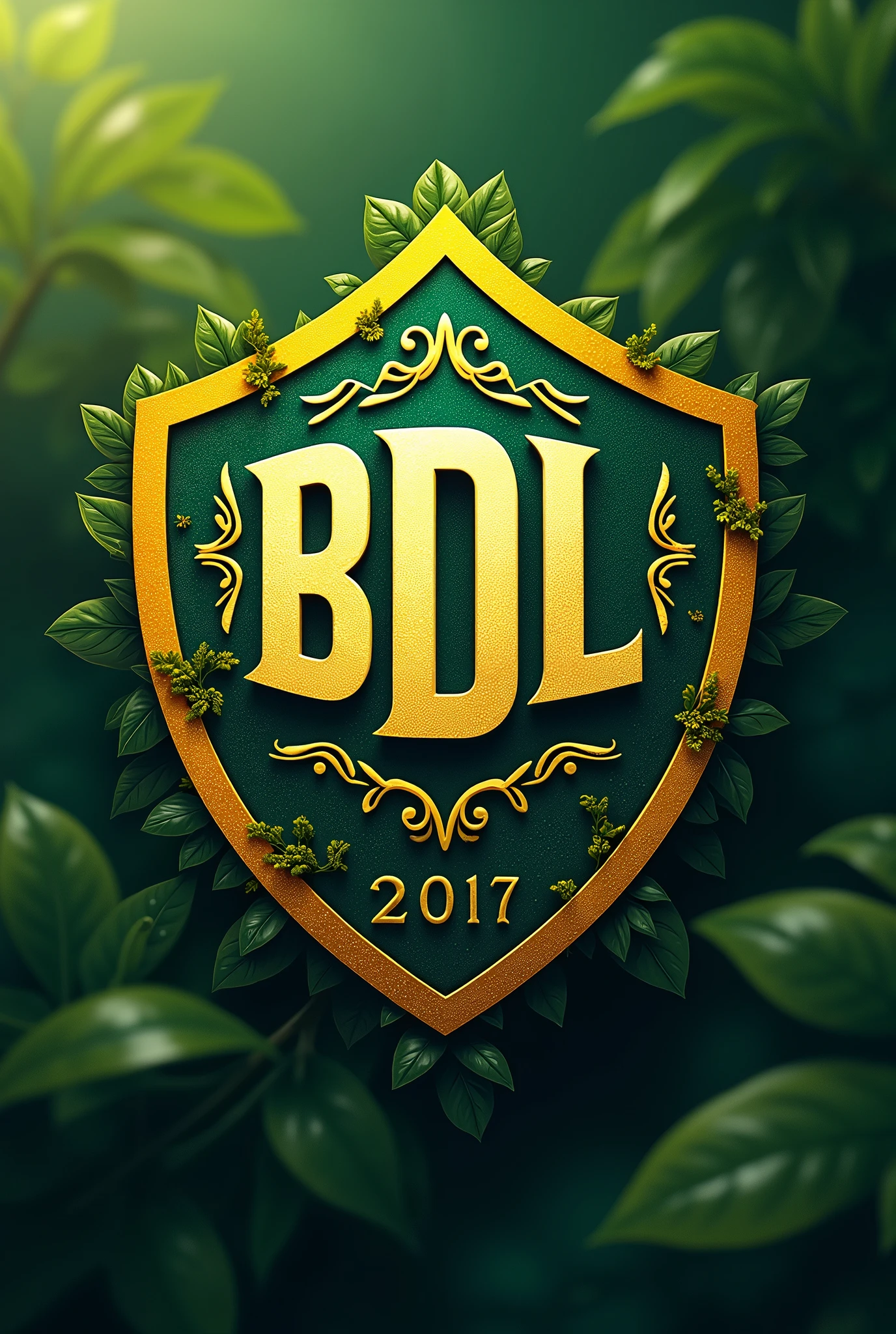 create a Brazilian national team football shield with the letters BDL