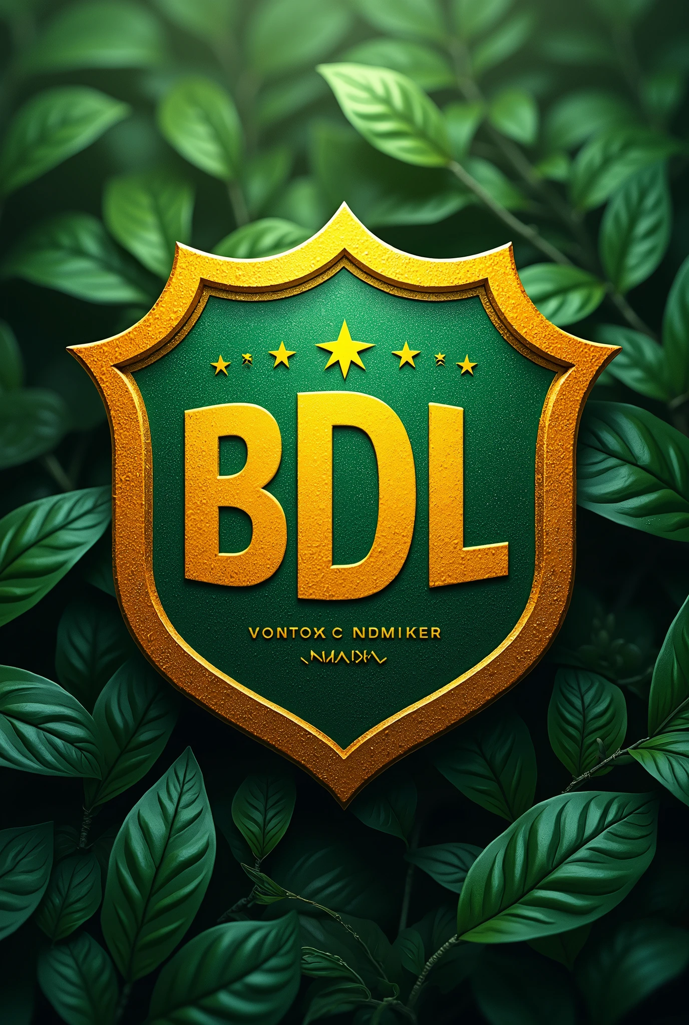 create a Brazilian national team football shield with the letters BDL
