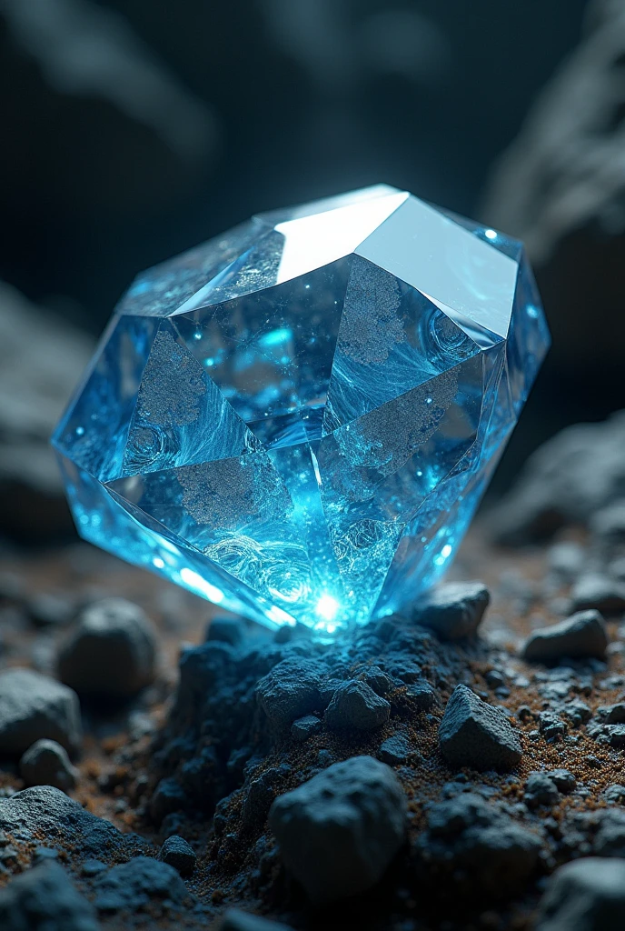 Um pequeno mineral chamado "diamante evolucionário". Faça em formato de 8k realista, profissional.