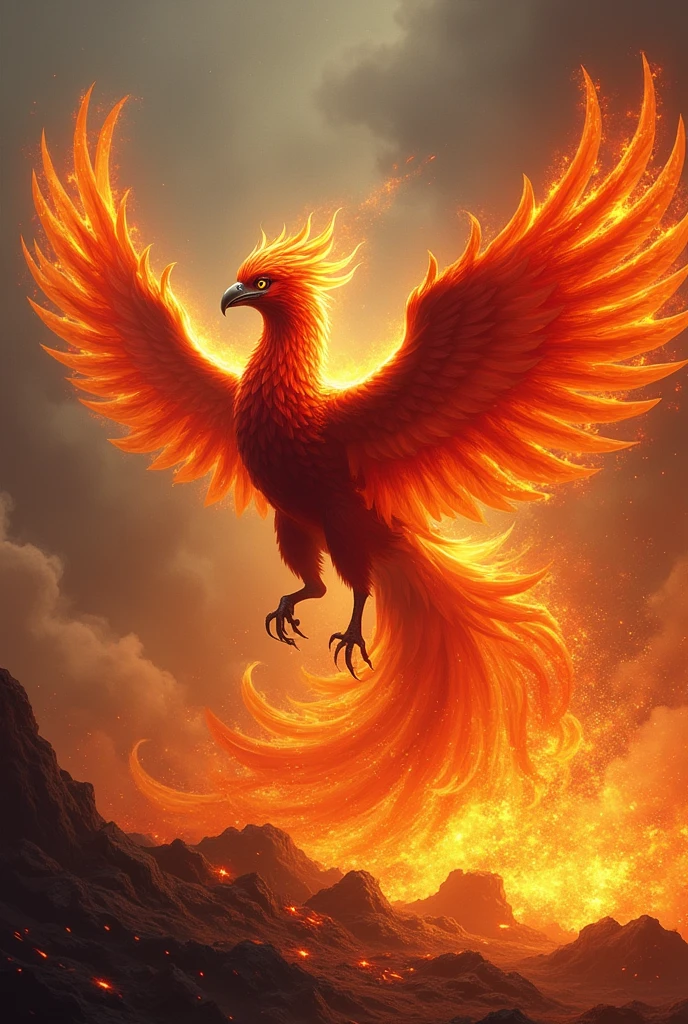 A phoenix rising from the ashes