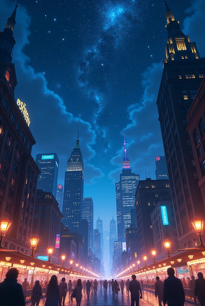 The sky is full of stars, the city, light, wonder