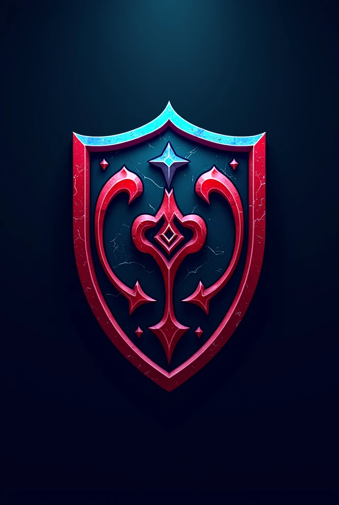 create a logo with the team name overpex, very striking red and blue colors, put a very nice shield with medieval style