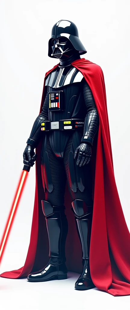 Help me generate an AI game art application analysis,Similar to long PDF,Portfolio format,Don't need too many colors,Be formal, starwars darth vader armored, The combination of Huawei's red and technological blue,White background,Need to include typographic elements,Design elements, etc.,Novel board style,Reference dribbble,Behance and other creative websites。