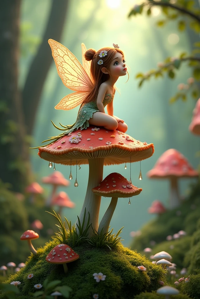 An fairy on a mushroom