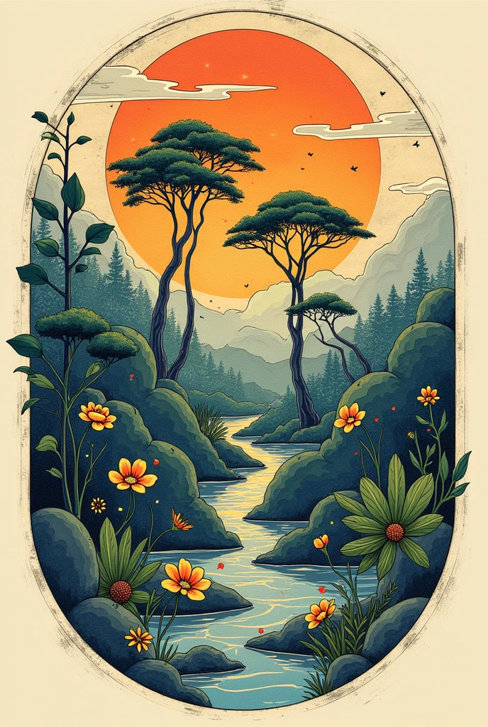 Give me a reference or example of a drawing that has an ecological and a cultural seal (that is, one that is mixed)